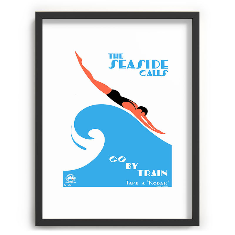 1938 AUSTRALIA The Seaside Calls Train Travel Poster Framed Art Print