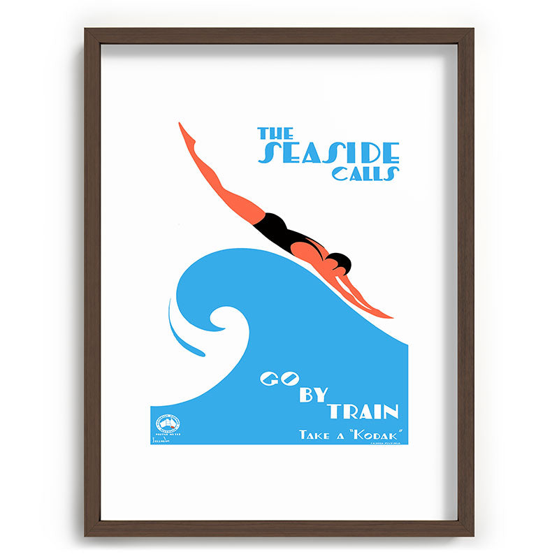 1938 AUSTRALIA The Seaside Calls Train Travel Poster Framed Art Print