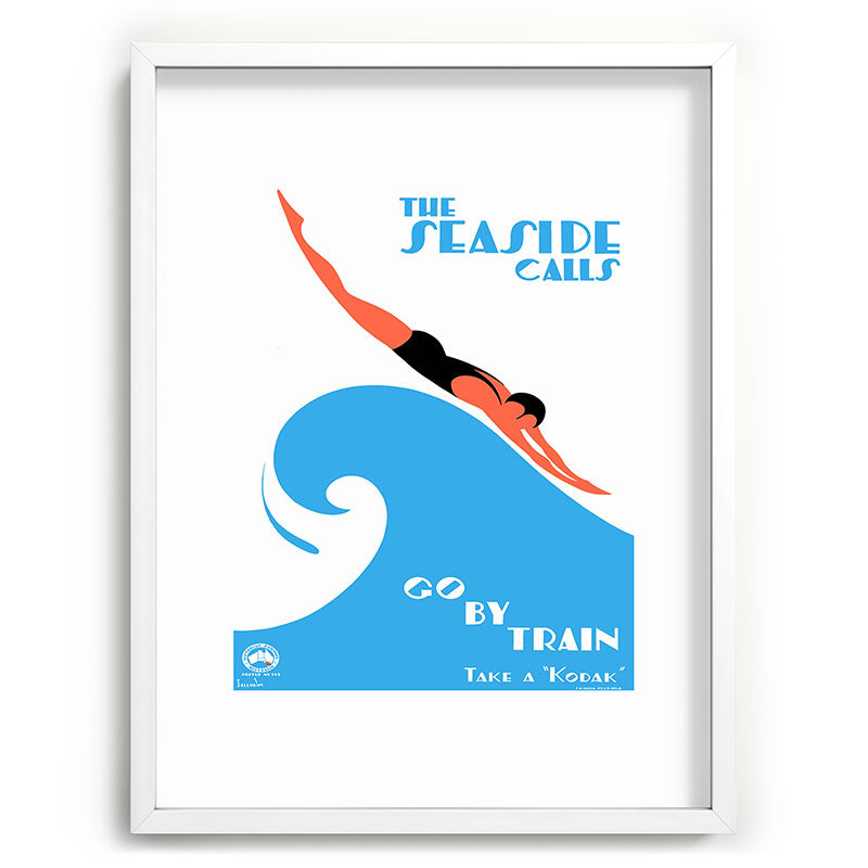 1938 AUSTRALIA The Seaside Calls Train Travel Poster Framed Art Print