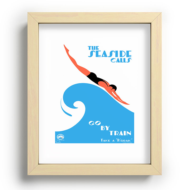 1938 AUSTRALIA The Seaside Calls Train Travel Poster Framed Art Print