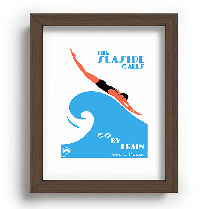 1938 AUSTRALIA The Seaside Calls Train Travel Poster Framed Art Print