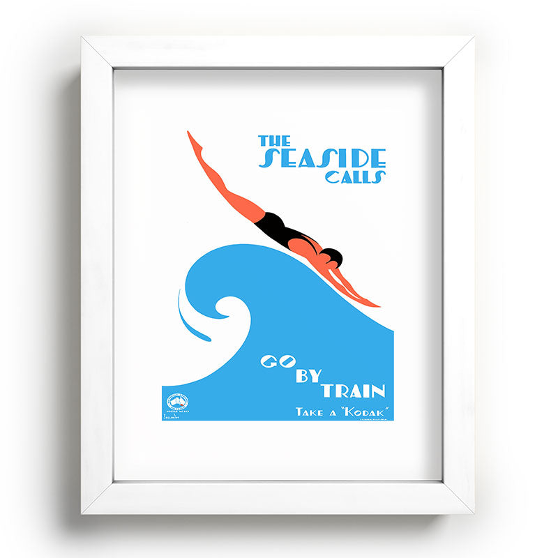 1938 AUSTRALIA The Seaside Calls Train Travel Poster Framed Art Print