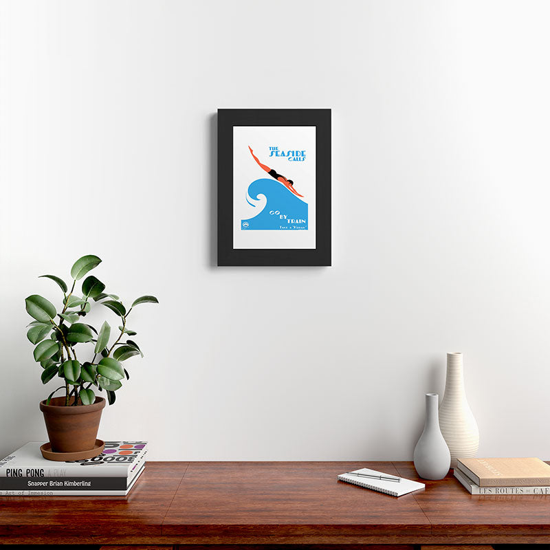 1938 AUSTRALIA The Seaside Calls Train Travel Poster Framed Art Print