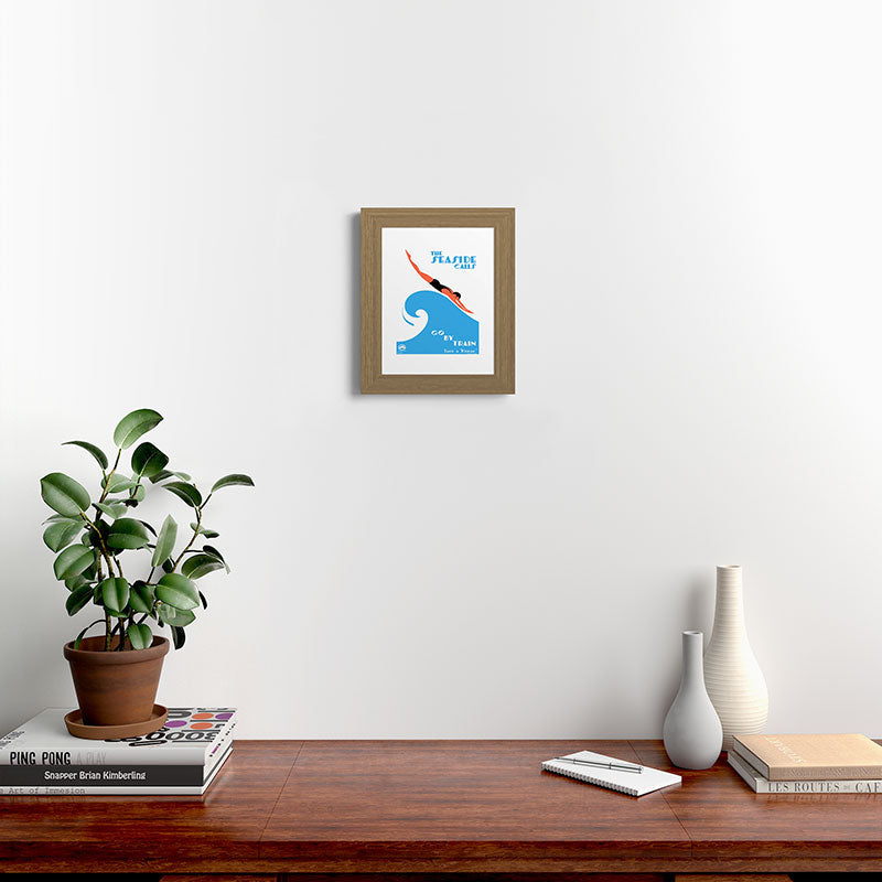 1938 AUSTRALIA The Seaside Calls Train Travel Poster Framed Art Print