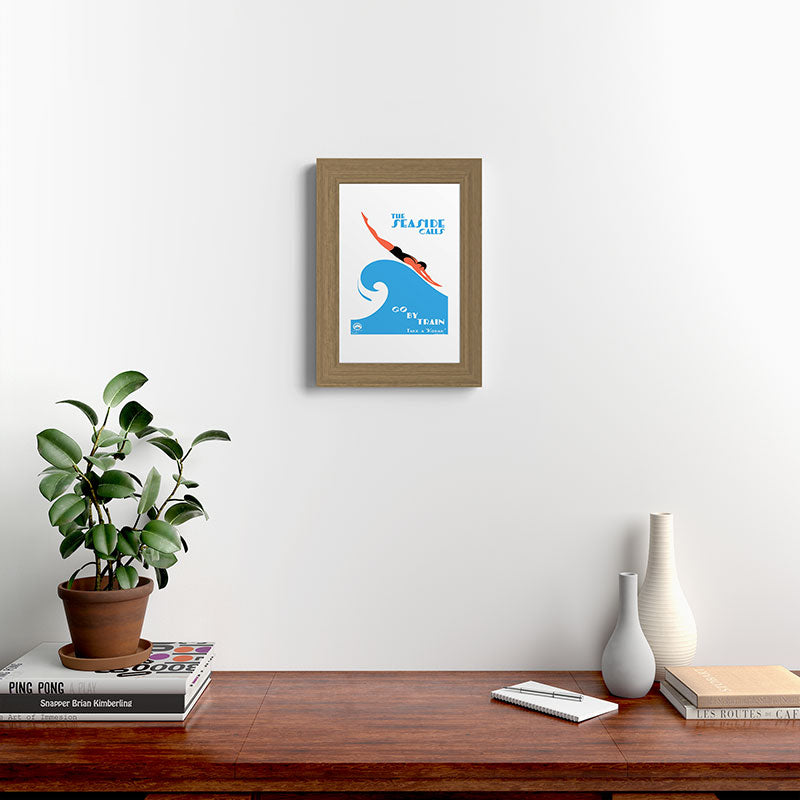1938 AUSTRALIA The Seaside Calls Train Travel Poster Framed Art Print