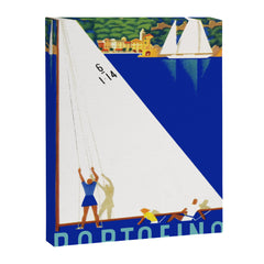 1941 PORTOFINO Italy Travel Poster Canvas Print