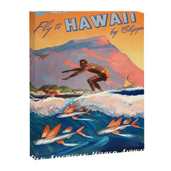1947 Fly To Hawaii By Clipper Pan American Travel Poster Canvas Print