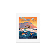 1947 Fly To Hawaii By Clipper Pan American Travel Poster Art Print