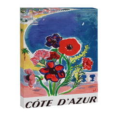1947 FRANCE Cote d'Azur Travel Poster Canvas Print