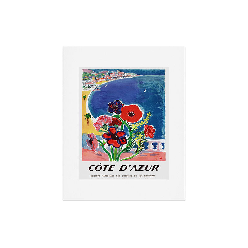 1947 FRANCE Cote d'Azur Travel Poster Art Print