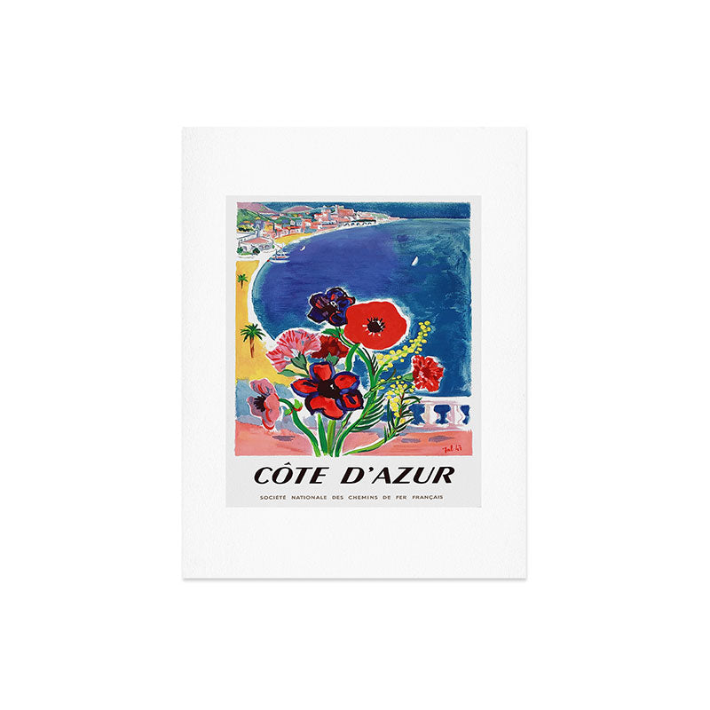1947 FRANCE Cote d'Azur Travel Poster Art Print