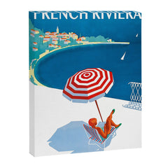 1954 FRENCH RIVIERA Travel Poster Canvas Print