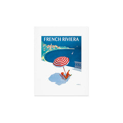 1954 FRENCH RIVIERA Travel Poster Art Print