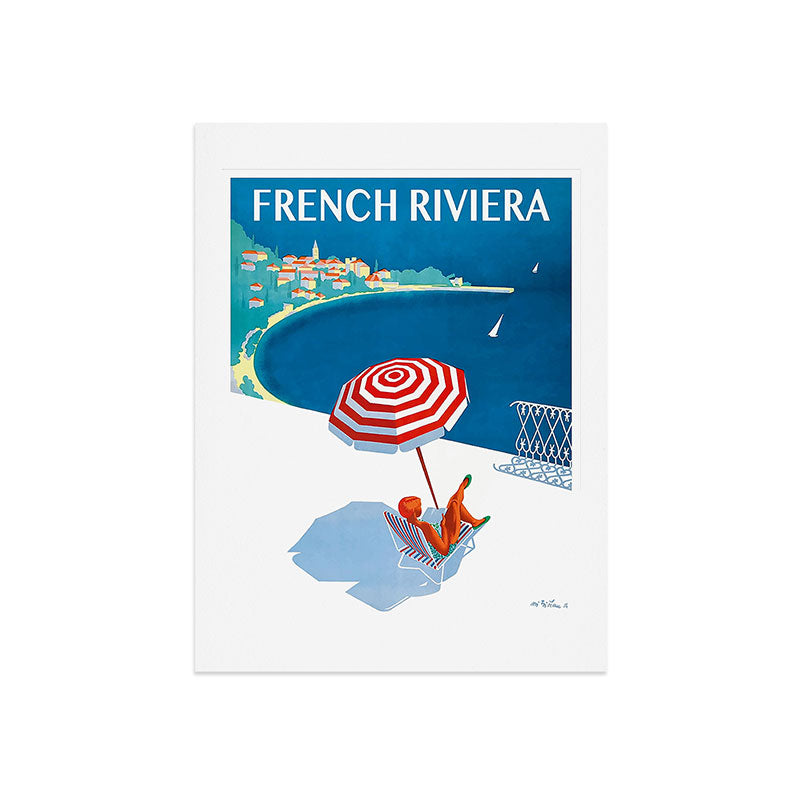 1954 FRENCH RIVIERA Travel Poster Art Print