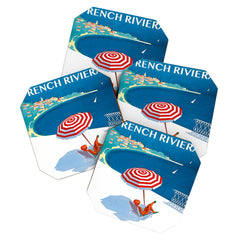1954 FRENCH RIVIERA Travel Poster Coaster