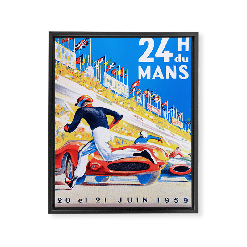 1959 24 Hours of Le Mans Race Poster Framed Canvas Print