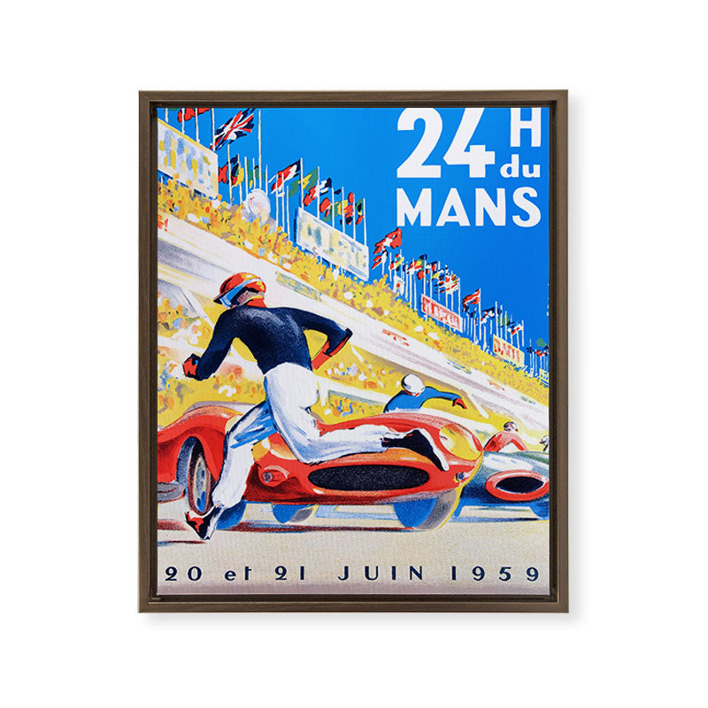 1959 24 Hours of Le Mans Race Poster Framed Canvas Print