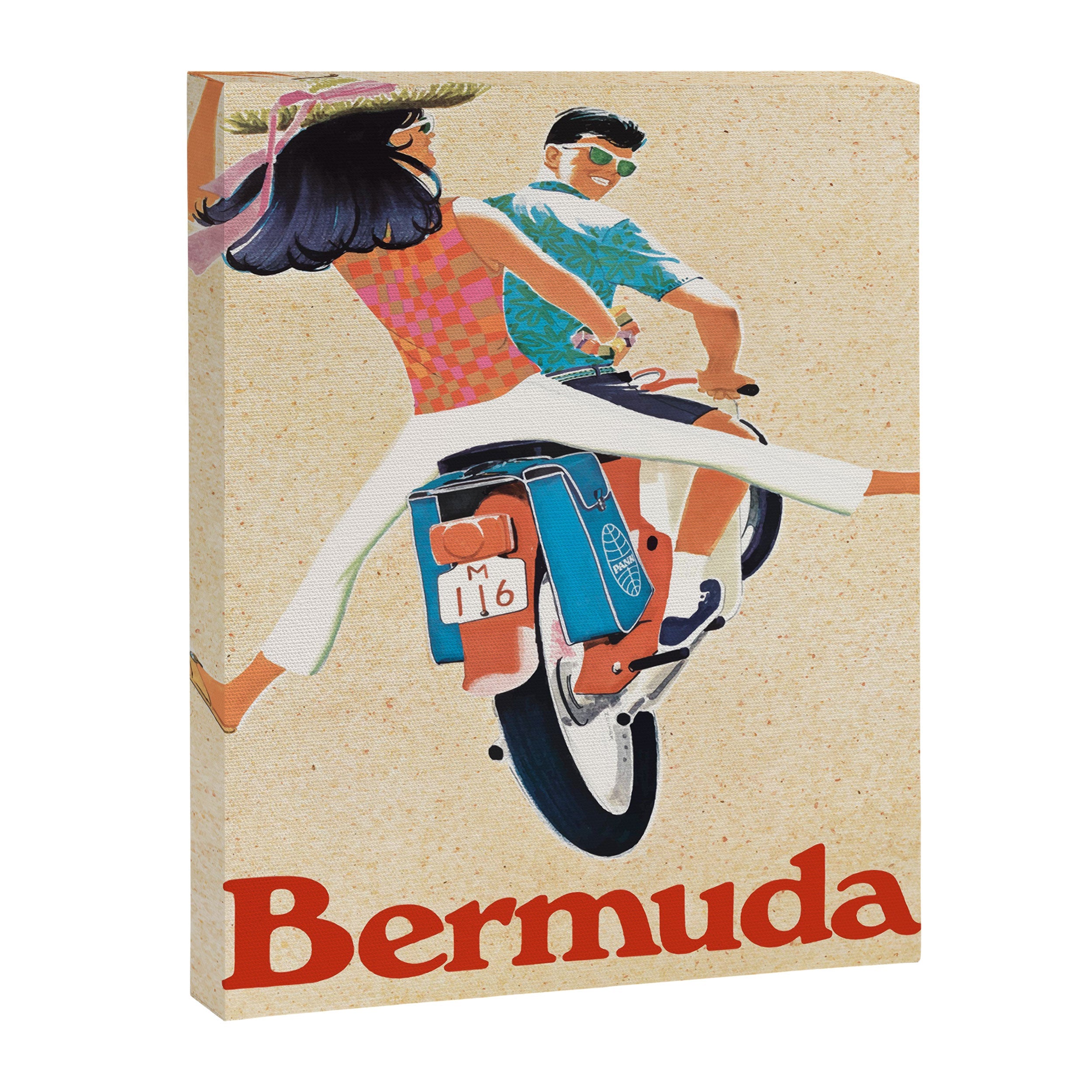 1960 Bermuda Pan American Airlines Travel Poster Canvas Print