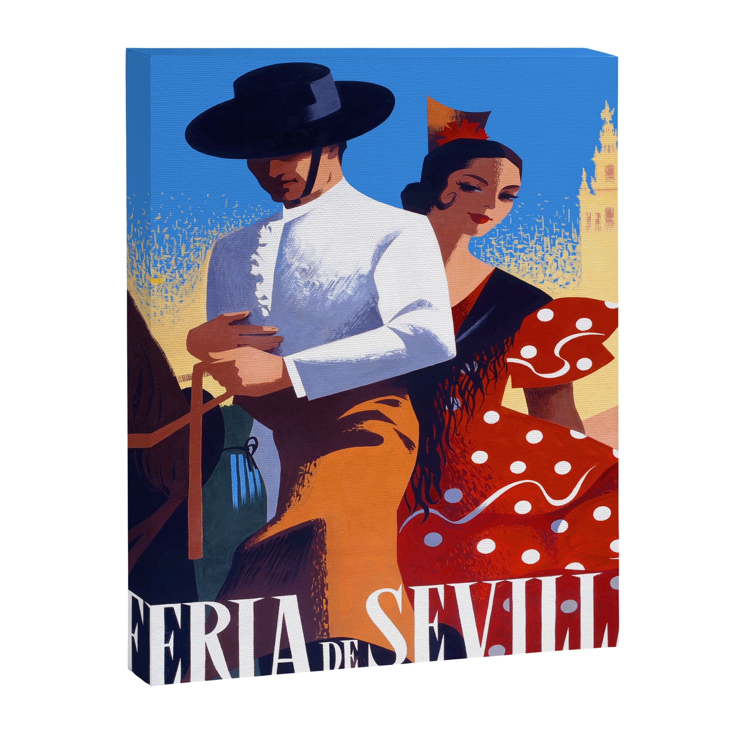 1961 SPAIN Feria De Sevilla Poster Canvas Print