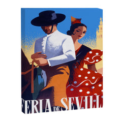1961 SPAIN Feria De Sevilla Poster Canvas Print