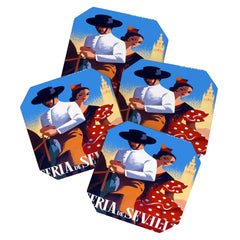1961 SPAIN Feria De Sevilla Poster Coaster