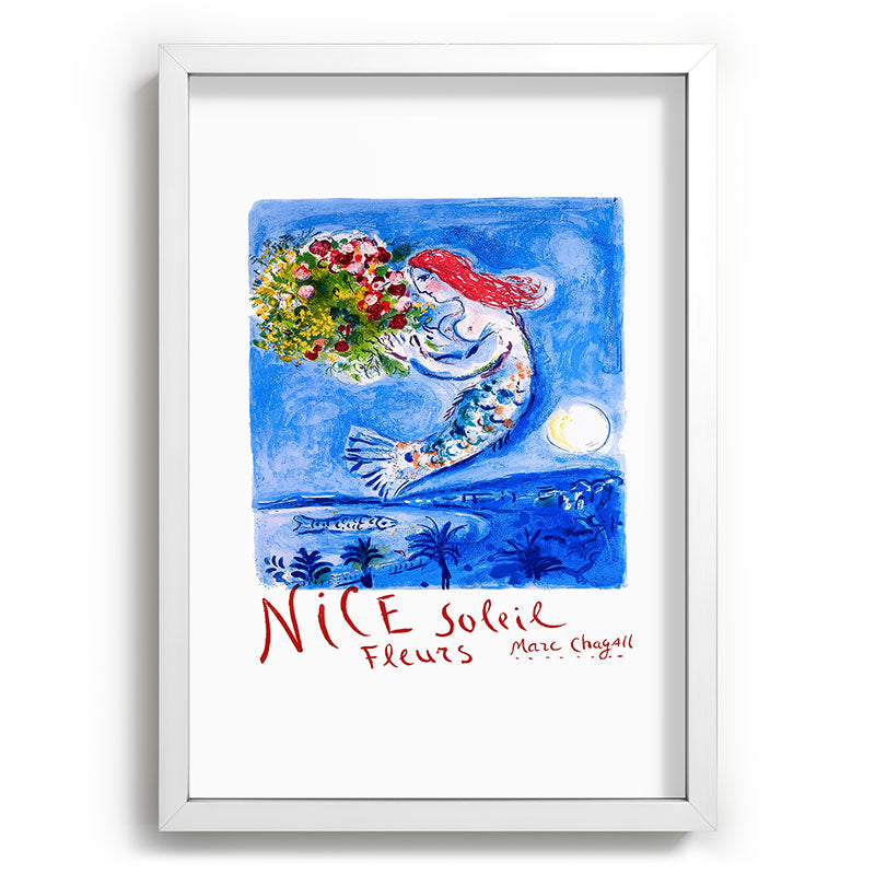 1962 FRANCE Marc Chagall Nice Soleil Fleurs Travel Poster Framed Art Print