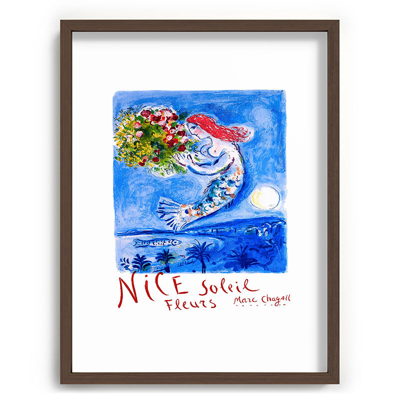 1962 FRANCE Marc Chagall Nice Soleil Fleurs Travel Poster Framed Art Print
