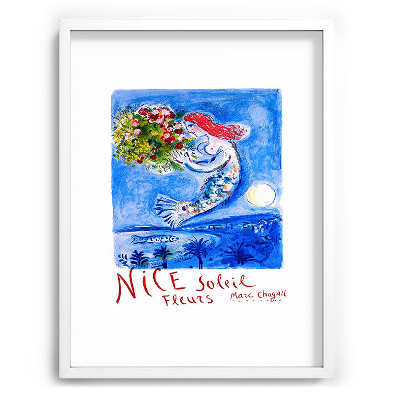 1962 FRANCE Marc Chagall Nice Soleil Fleurs Travel Poster Framed Art Print
