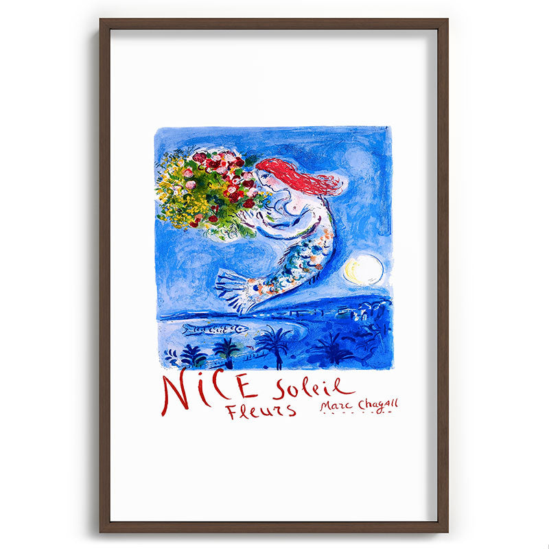 1962 FRANCE Marc Chagall Nice Soleil Fleurs Travel Poster Framed Art Print