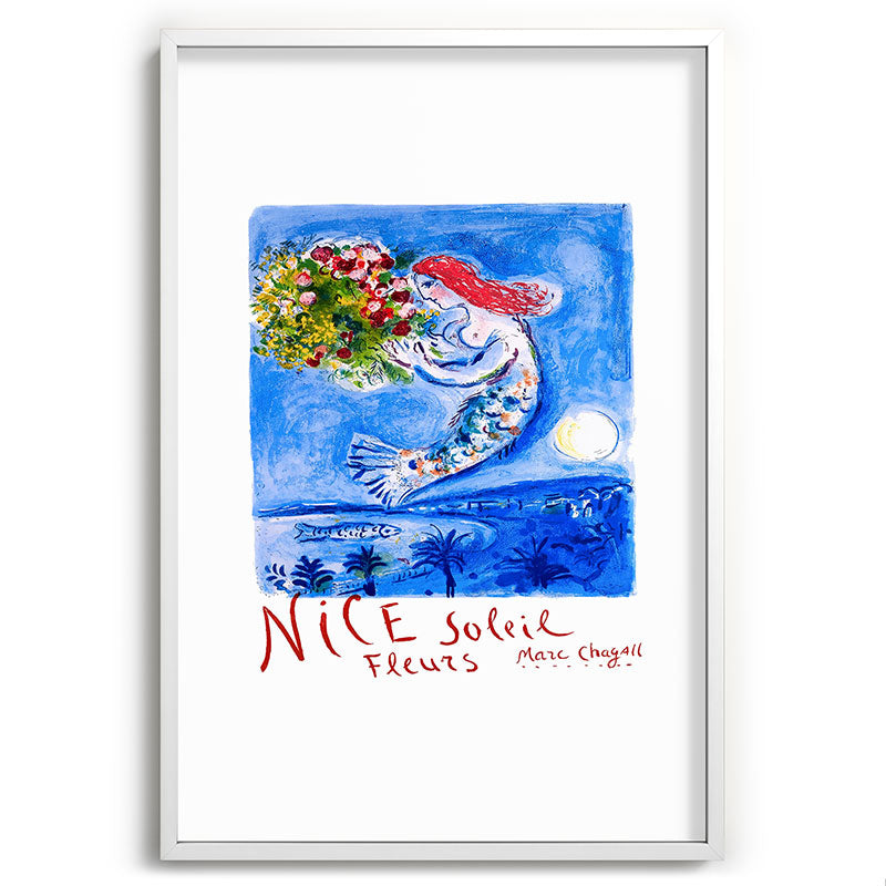 1962 FRANCE Marc Chagall Nice Soleil Fleurs Travel Poster Framed Art Print