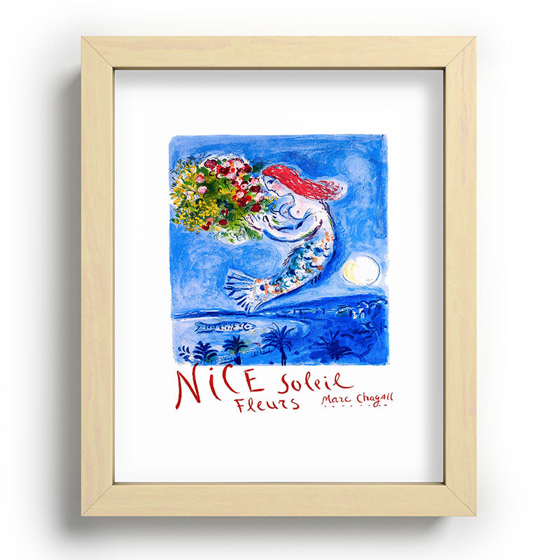 1962 FRANCE Marc Chagall Nice Soleil Fleurs Travel Poster Framed Art Print