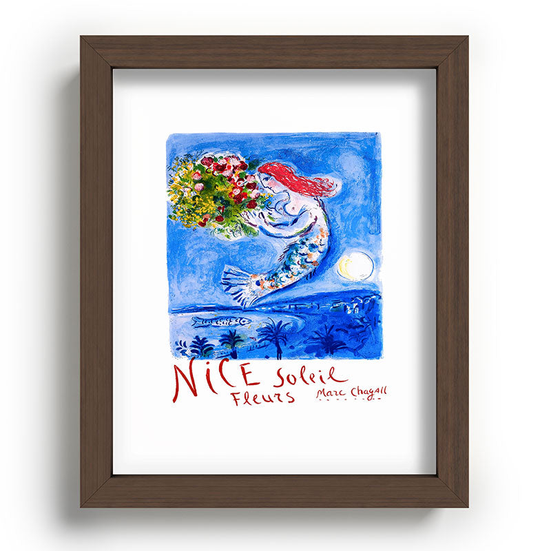 1962 FRANCE Marc Chagall Nice Soleil Fleurs Travel Poster Framed Art Print