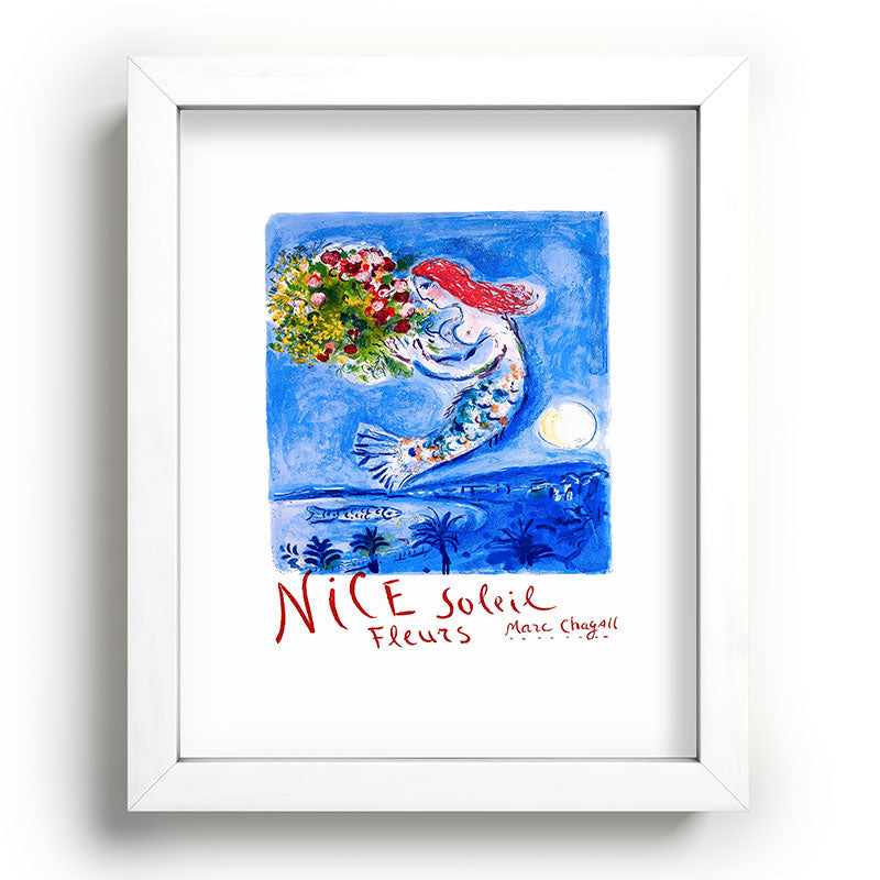 1962 FRANCE Marc Chagall Nice Soleil Fleurs Travel Poster Framed Art Print