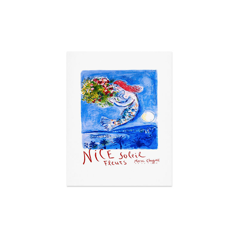 1962 FRANCE Marc Chagall Nice Soleil Fleurs Travel Poster Art Print