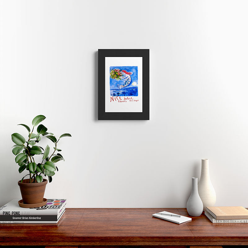 1962 FRANCE Marc Chagall Nice Soleil Fleurs Travel Poster Framed Art Print