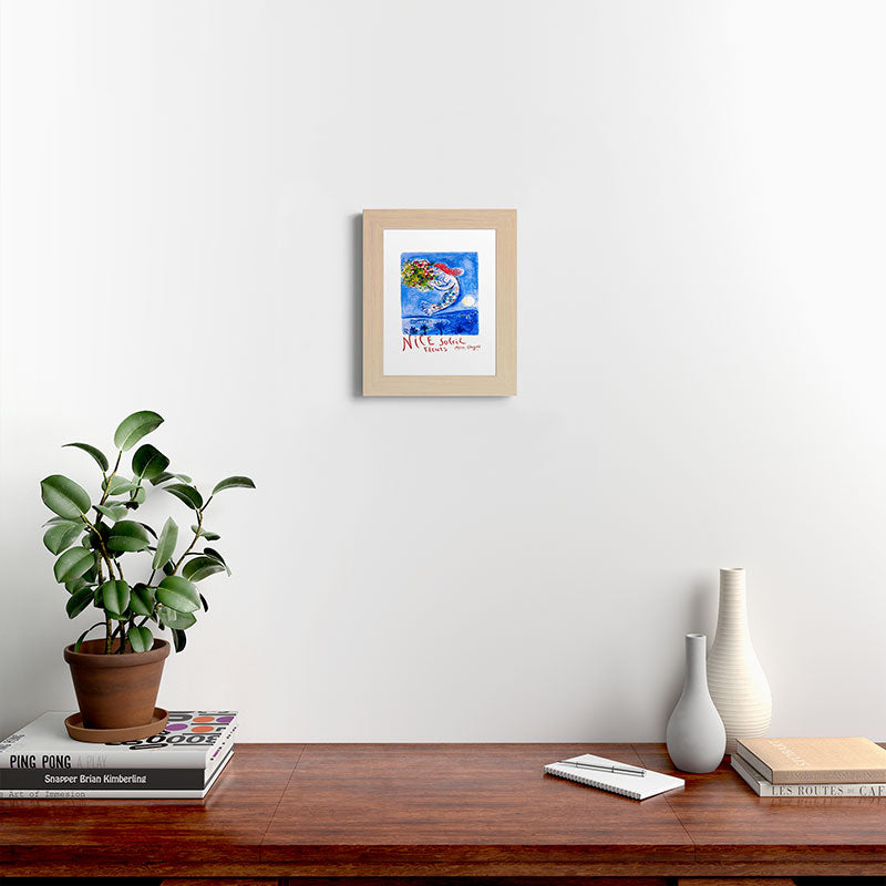 1962 FRANCE Marc Chagall Nice Soleil Fleurs Travel Poster Framed Art Print