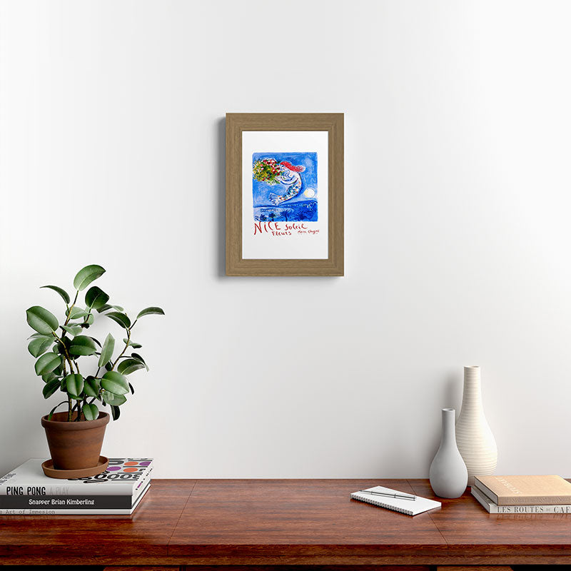 1962 FRANCE Marc Chagall Nice Soleil Fleurs Travel Poster Framed Art Print