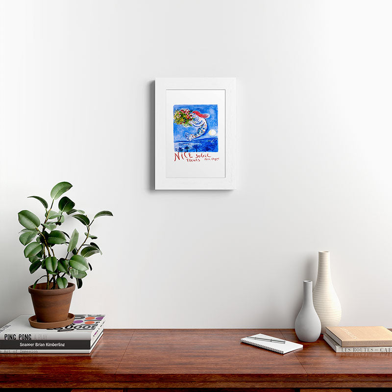 1962 FRANCE Marc Chagall Nice Soleil Fleurs Travel Poster Framed Art Print