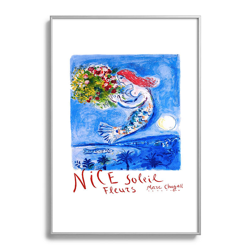 1962 FRANCE Marc Chagall Nice Soleil Fleurs Travel Poster Framed Art Print