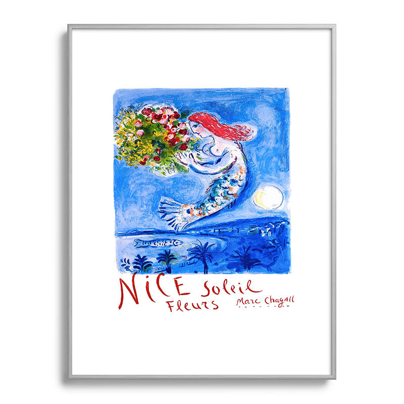 1962 FRANCE Marc Chagall Nice Soleil Fleurs Travel Poster Framed Art Print