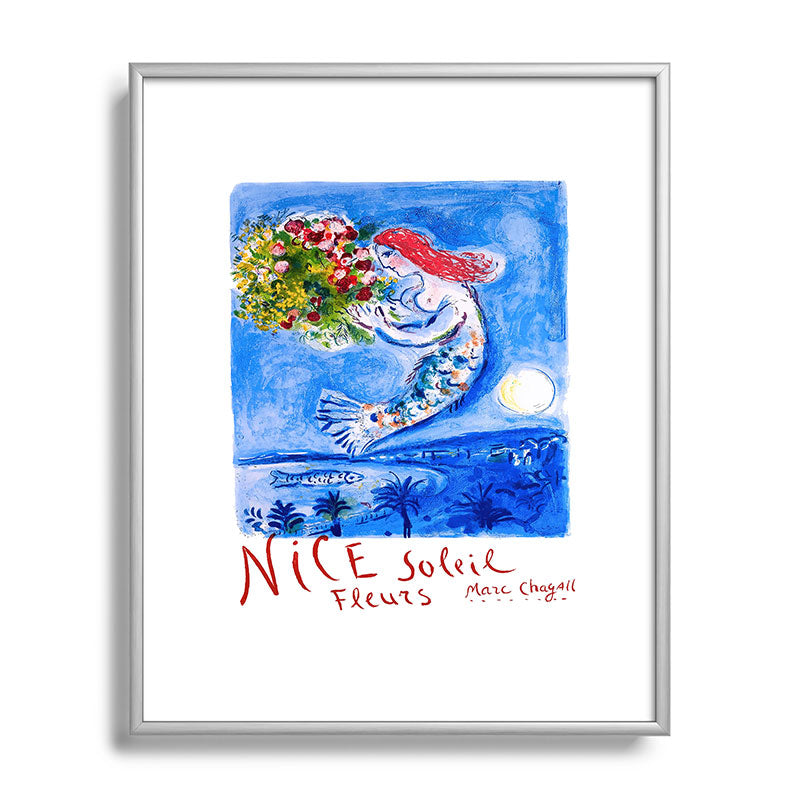 1962 FRANCE Marc Chagall Nice Soleil Fleurs Travel Poster Framed Art Print