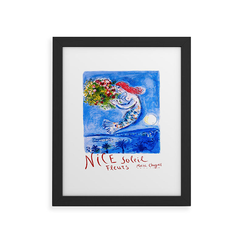 1962 FRANCE Marc Chagall Nice Soleil Fleurs Travel Poster Framed Art Print