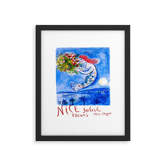 1962 FRANCE Marc Chagall Nice Soleil Fleurs Travel Poster Framed Art Print