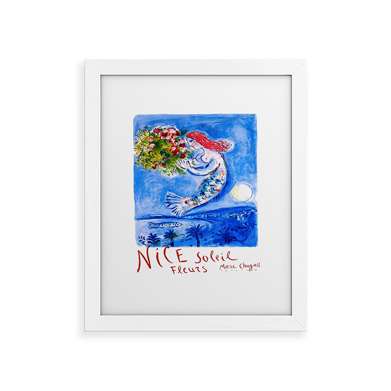 1962 FRANCE Marc Chagall Nice Soleil Fleurs Travel Poster Framed Art Print