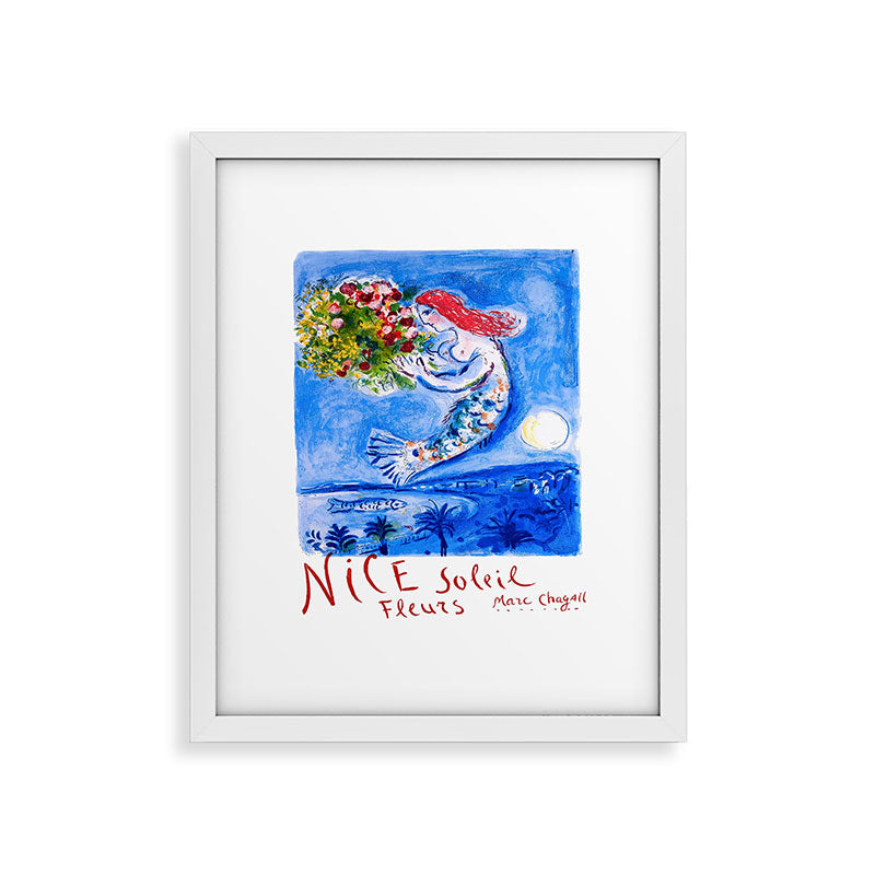1962 FRANCE Marc Chagall Nice Soleil Fleurs Travel Poster Framed Art Print
