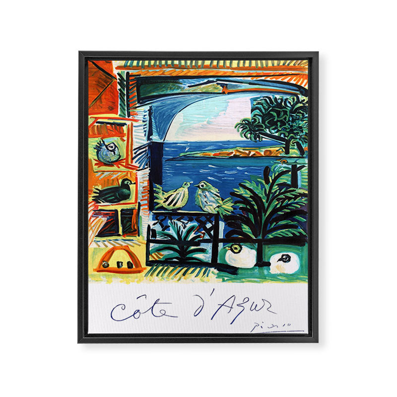 1962 Picasso COTE D'AZUR French Riviera Travel Poster Framed Canvas Print