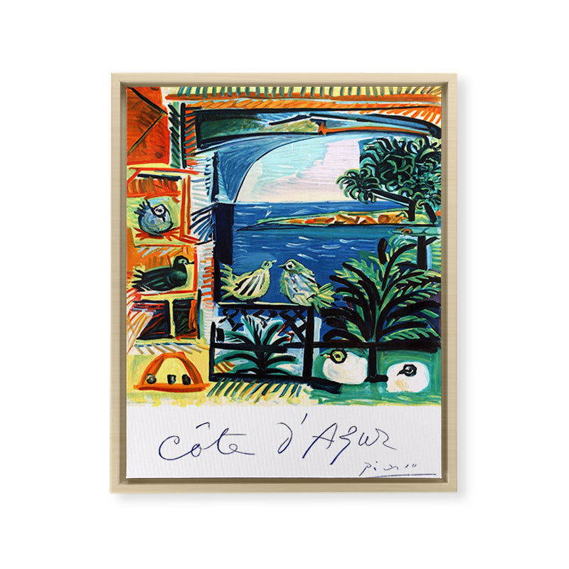 1962 Picasso COTE D'AZUR French Riviera Travel Poster Framed Canvas Print
