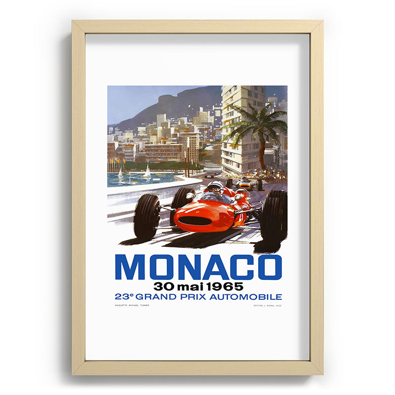 1965 Monaco Grand Prix Racing Poster Framed Art Print