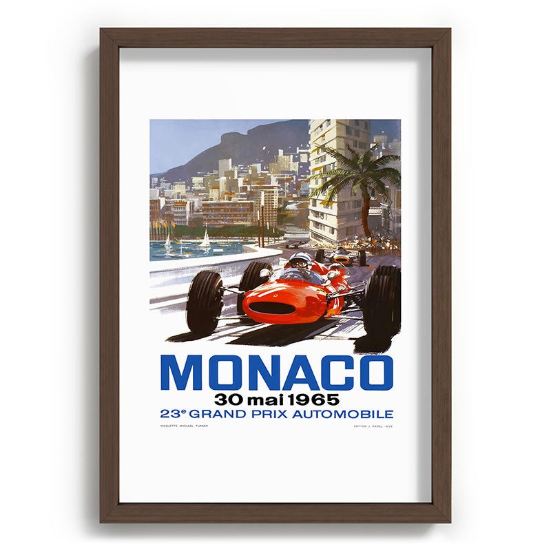 1965 Monaco Grand Prix Racing Poster Framed Art Print