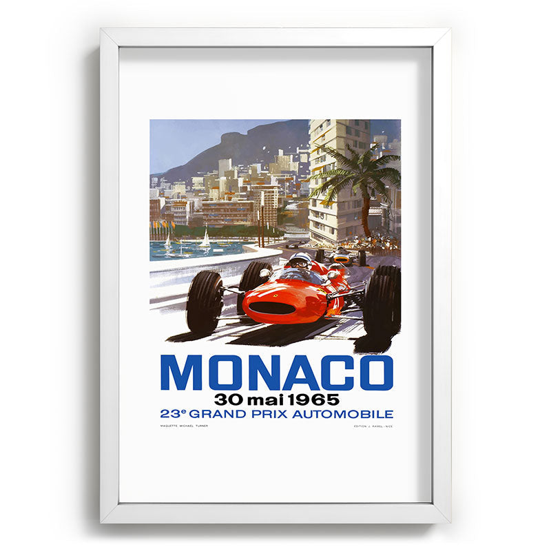 1965 Monaco Grand Prix Racing Poster Framed Art Print
